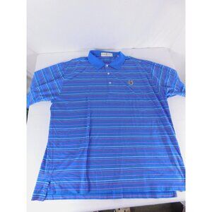 Fairway & Greene Polo Shirt Mens XL Blue Striped Golf Short Sleeve Collared